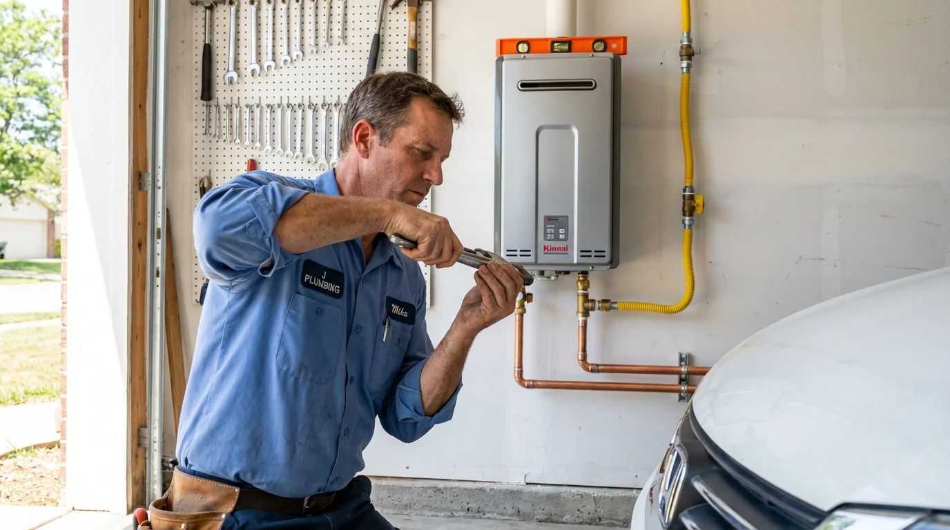 Tankless water heater installation by a Johns Plumbing LLC plumber in Bear Creek